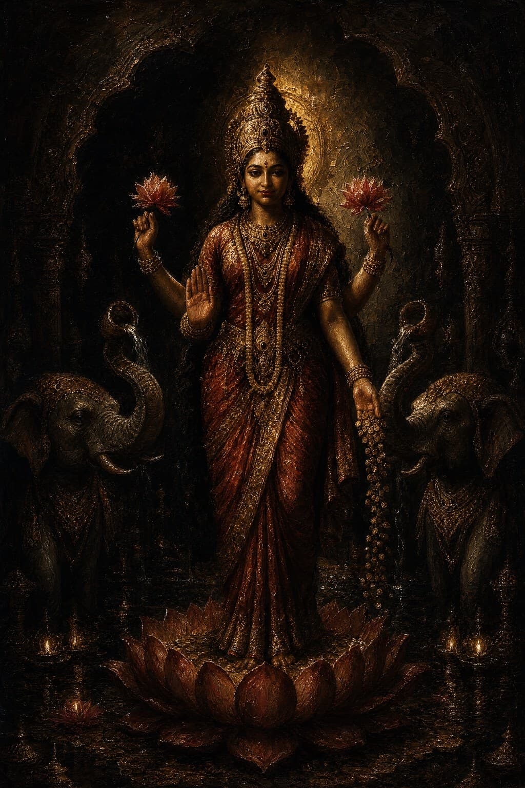 Lakshmi — Baroque Tenebrism — Portrait