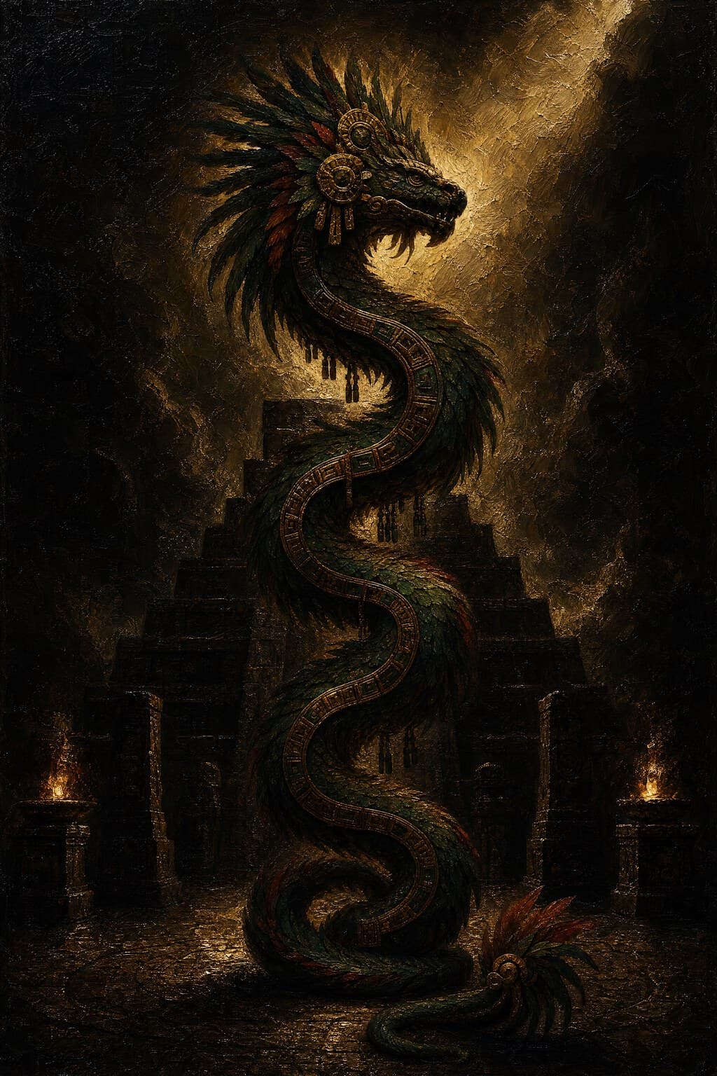 Quetzalcoatl — Baroque Tenebrism — Portrait