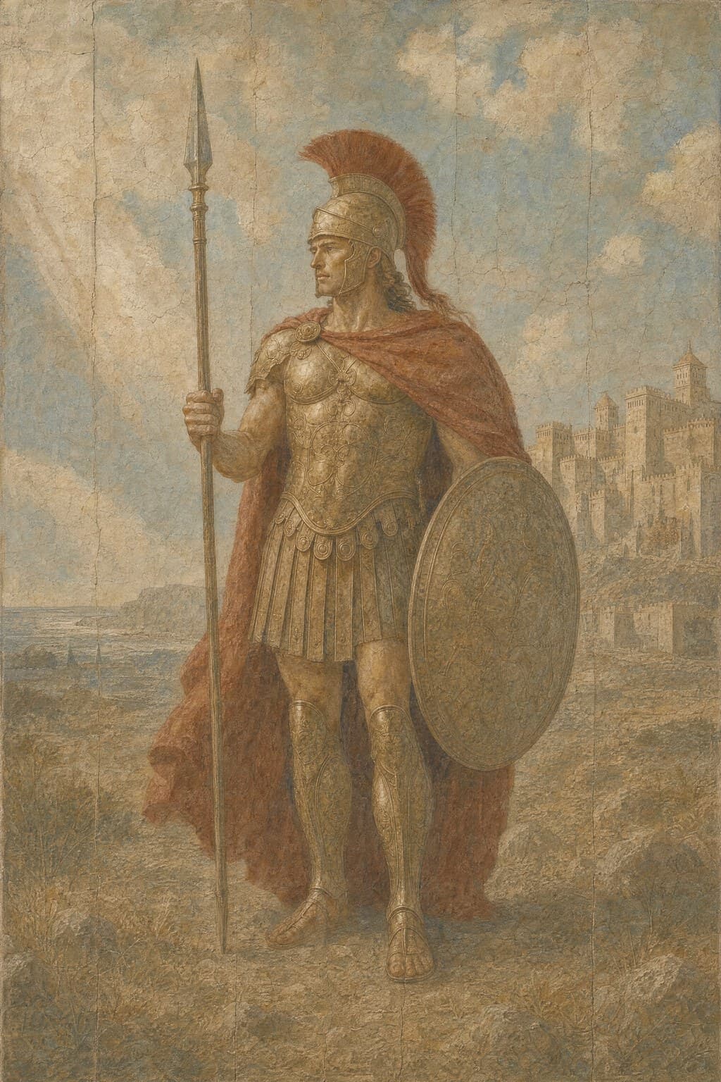 Achilles — Renaissance Fresco — Portrait