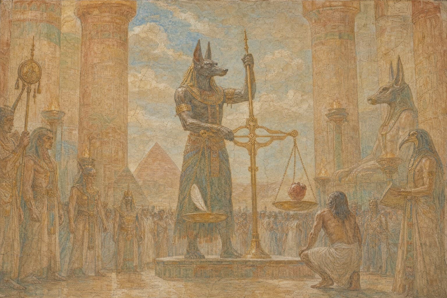 Anubis — Renaissance Fresco — Cinematic