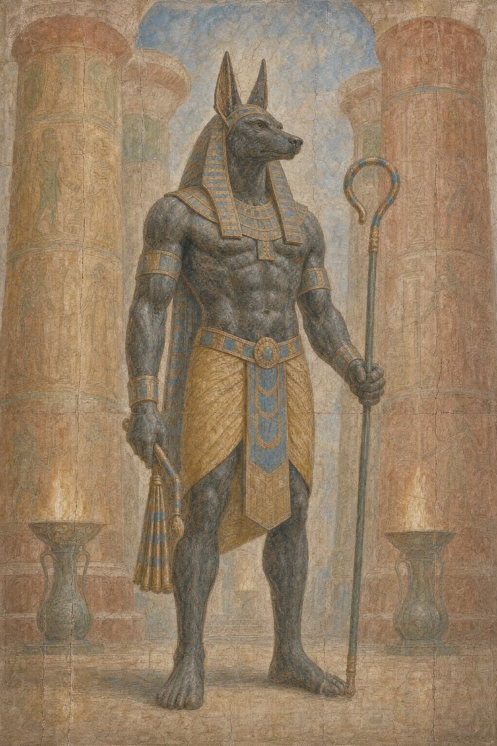 Anubis — Renaissance Fresco — Portrait