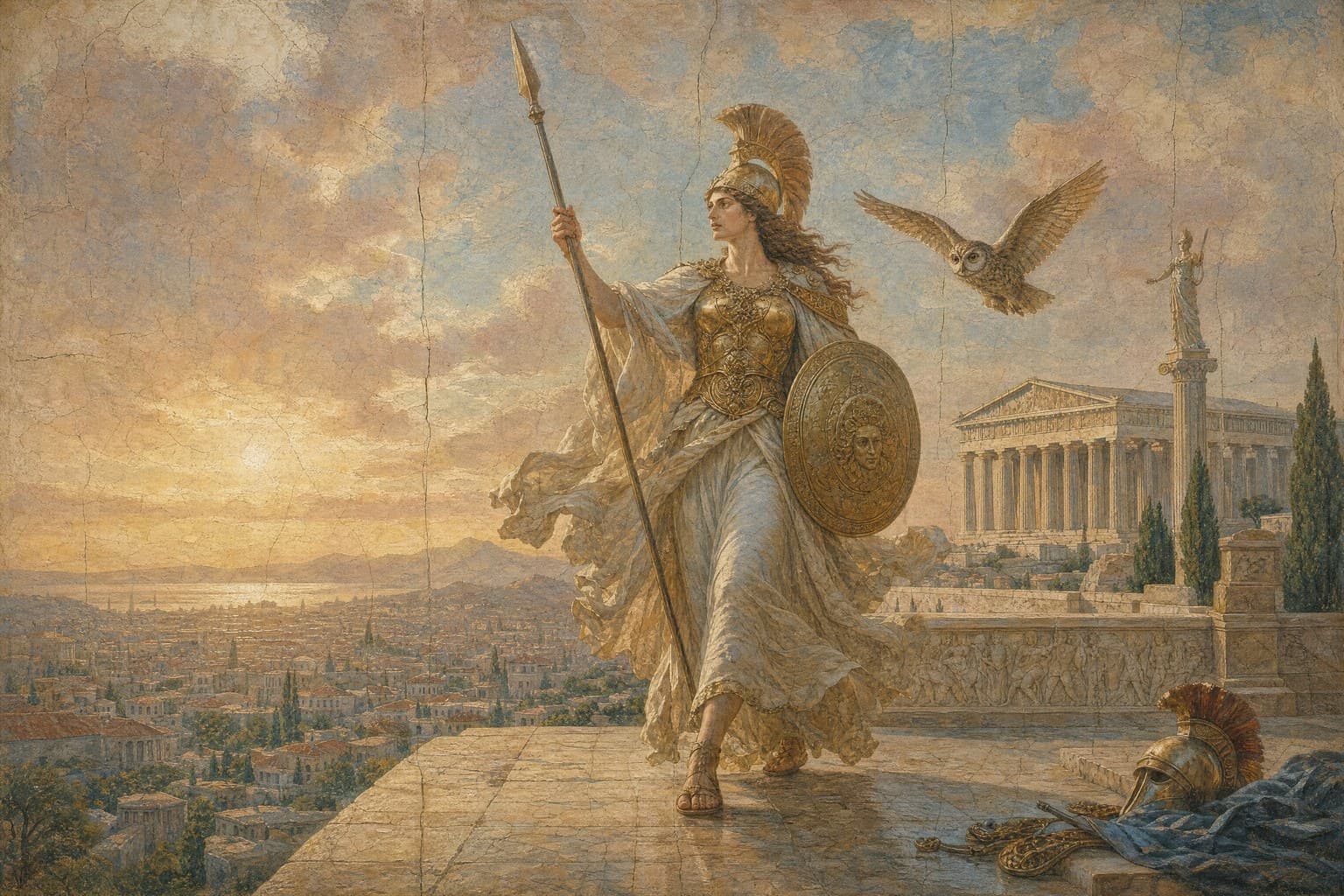 Athena — Renaissance Fresco — Cinematic
