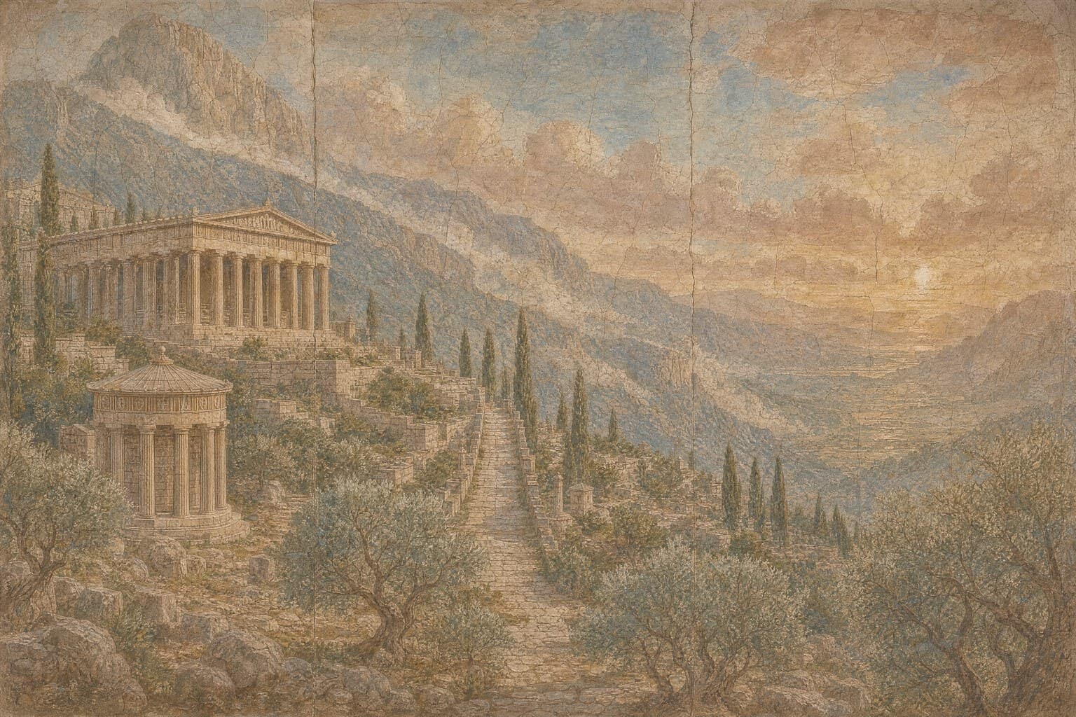 Delphi — Renaissance Fresco — Cinematic