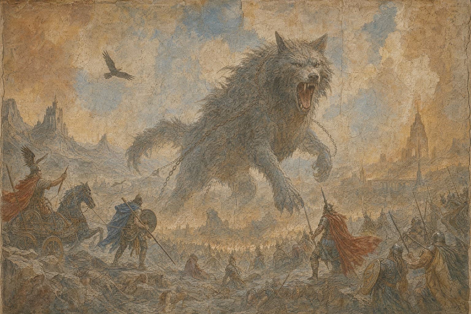 Fenrir — Renaissance Fresco — Cinematic