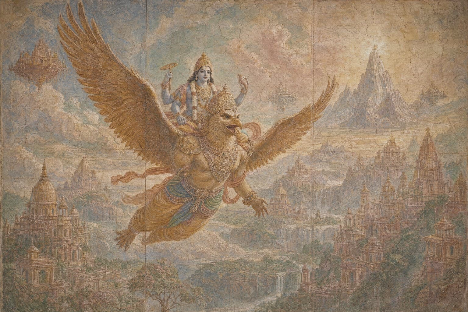 Garuda — Renaissance Fresco — Cinematic