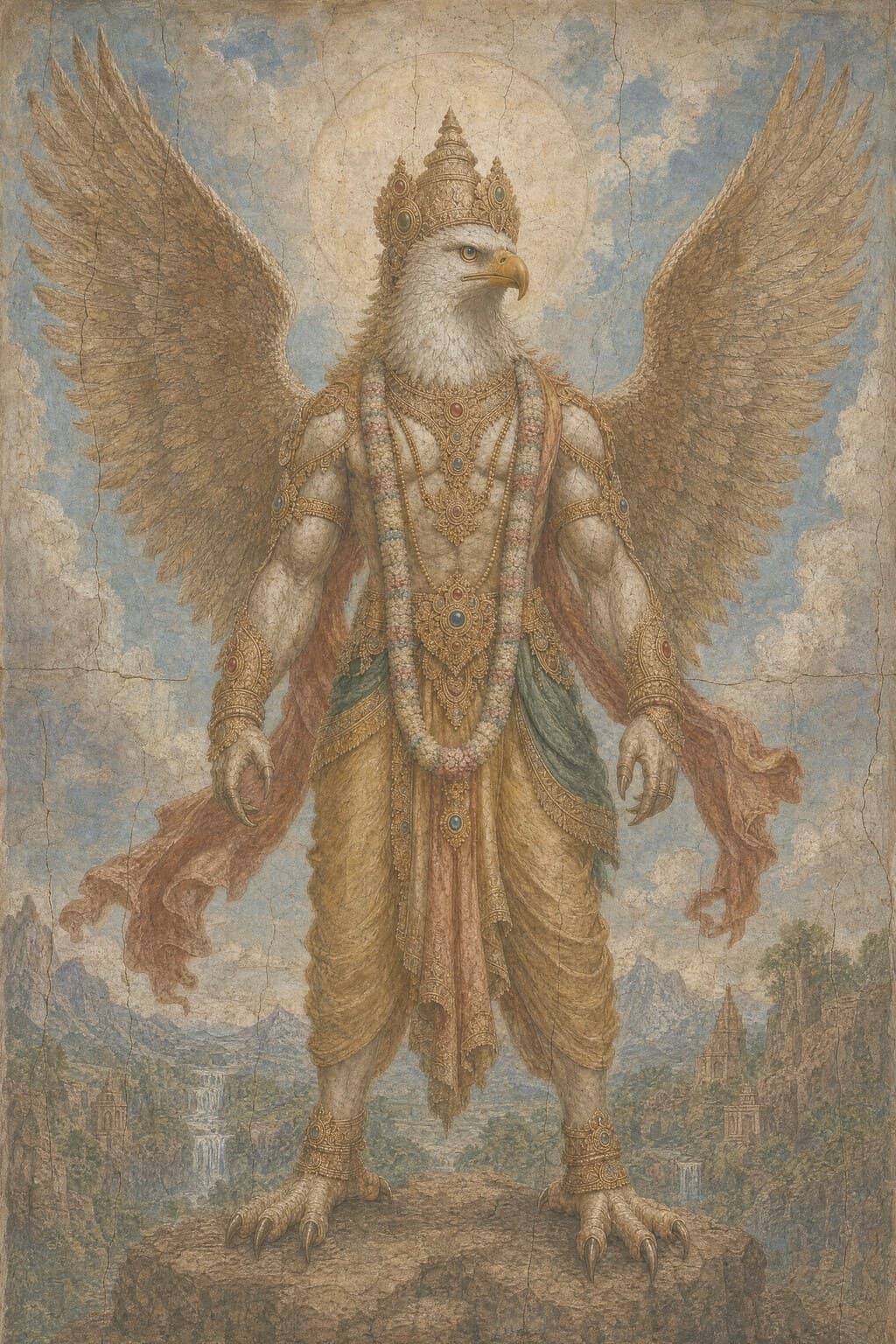 Garuda — Renaissance Fresco — Portrait