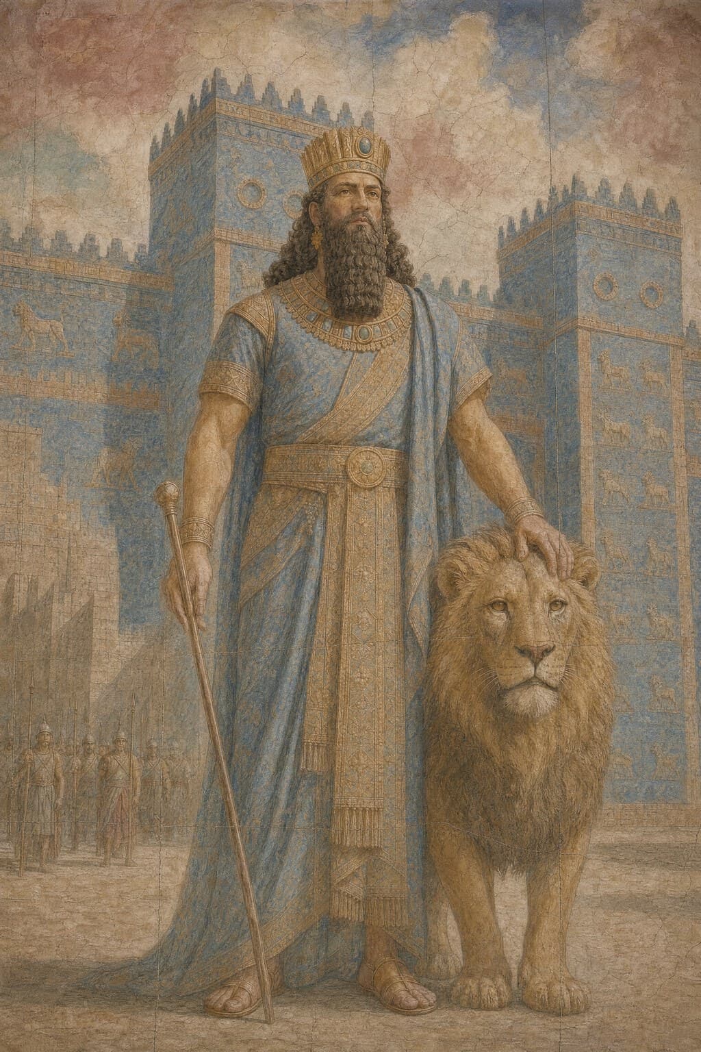 Gilgamesh — Renaissance Fresco — Portrait