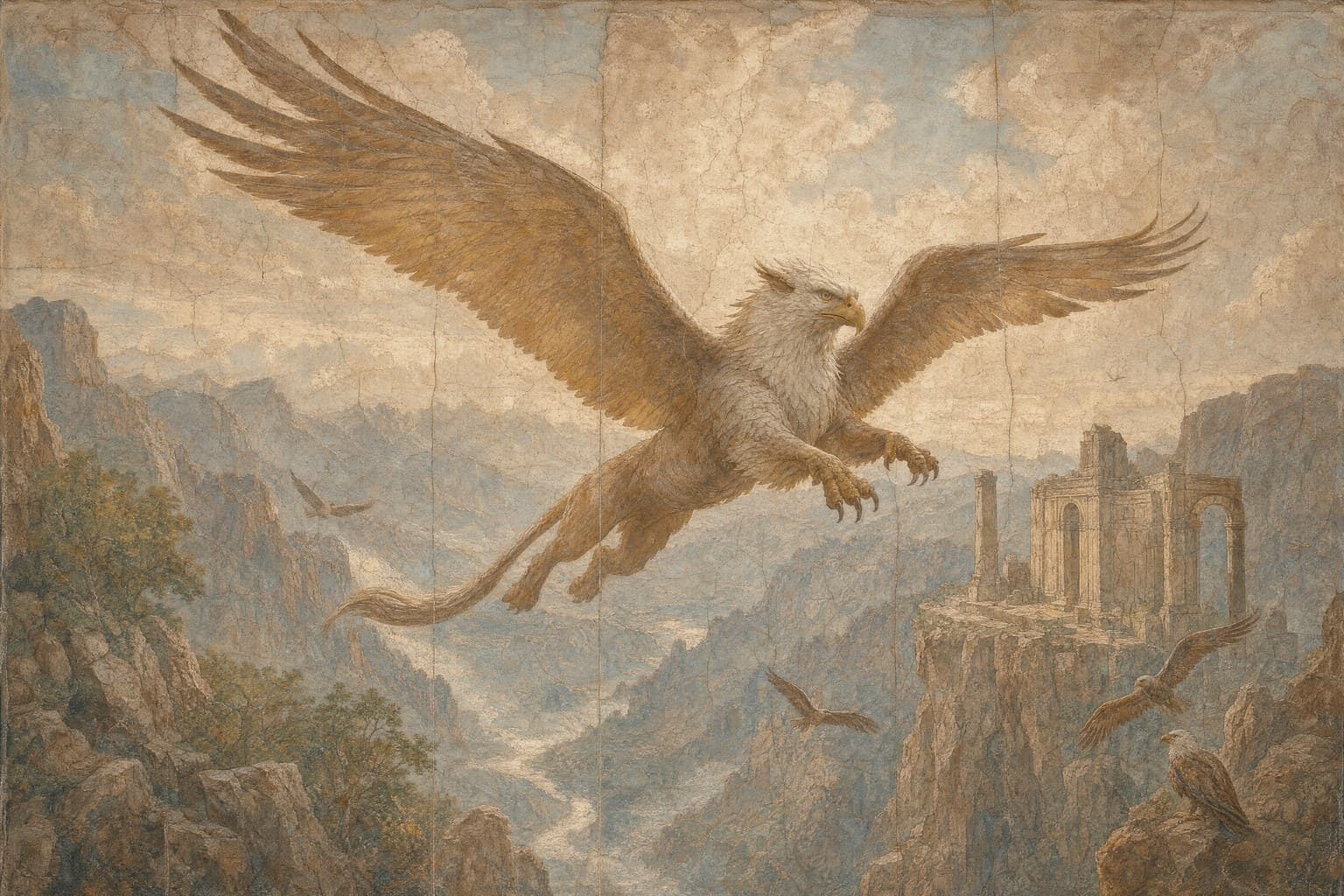 The Griffin — Renaissance Fresco — Cinematic