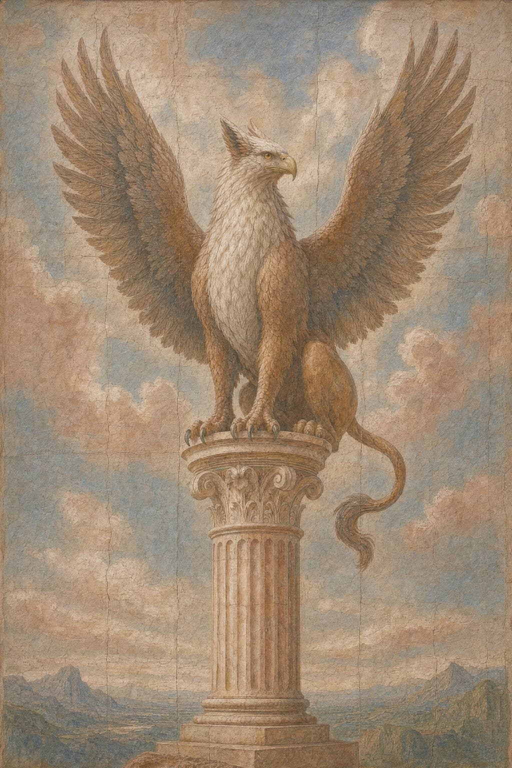 The Griffin — Renaissance Fresco — Portrait