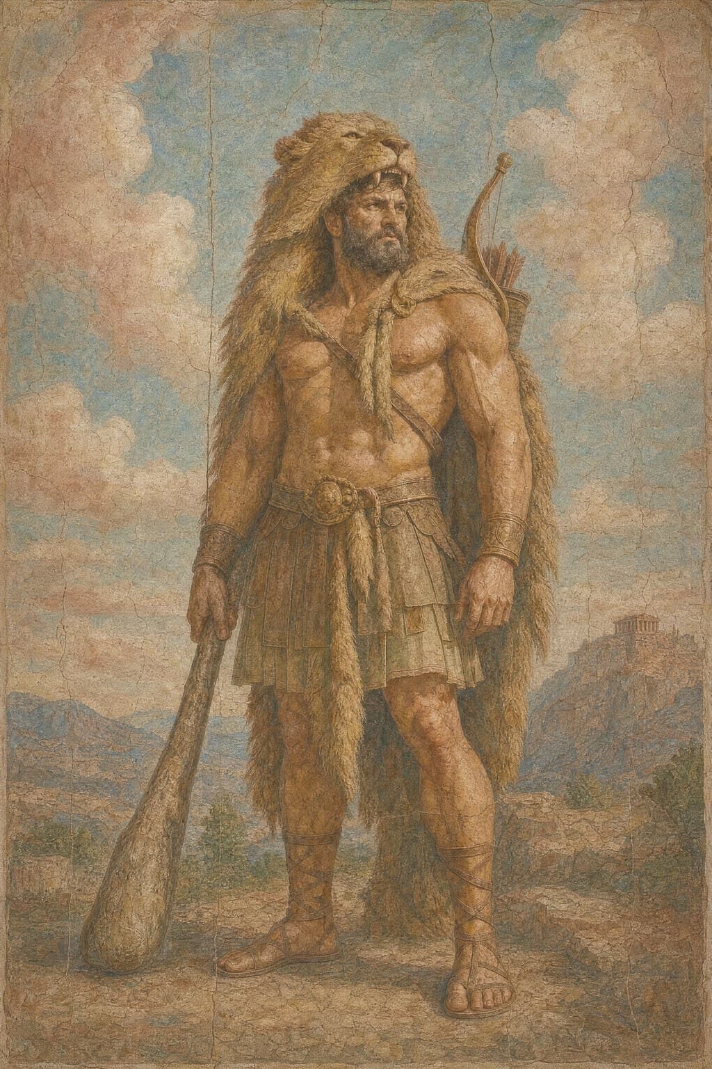 Heracles — Renaissance Fresco — Portrait