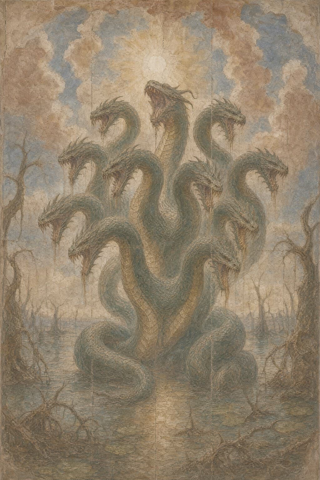 The Hydra — Renaissance Fresco — Portrait