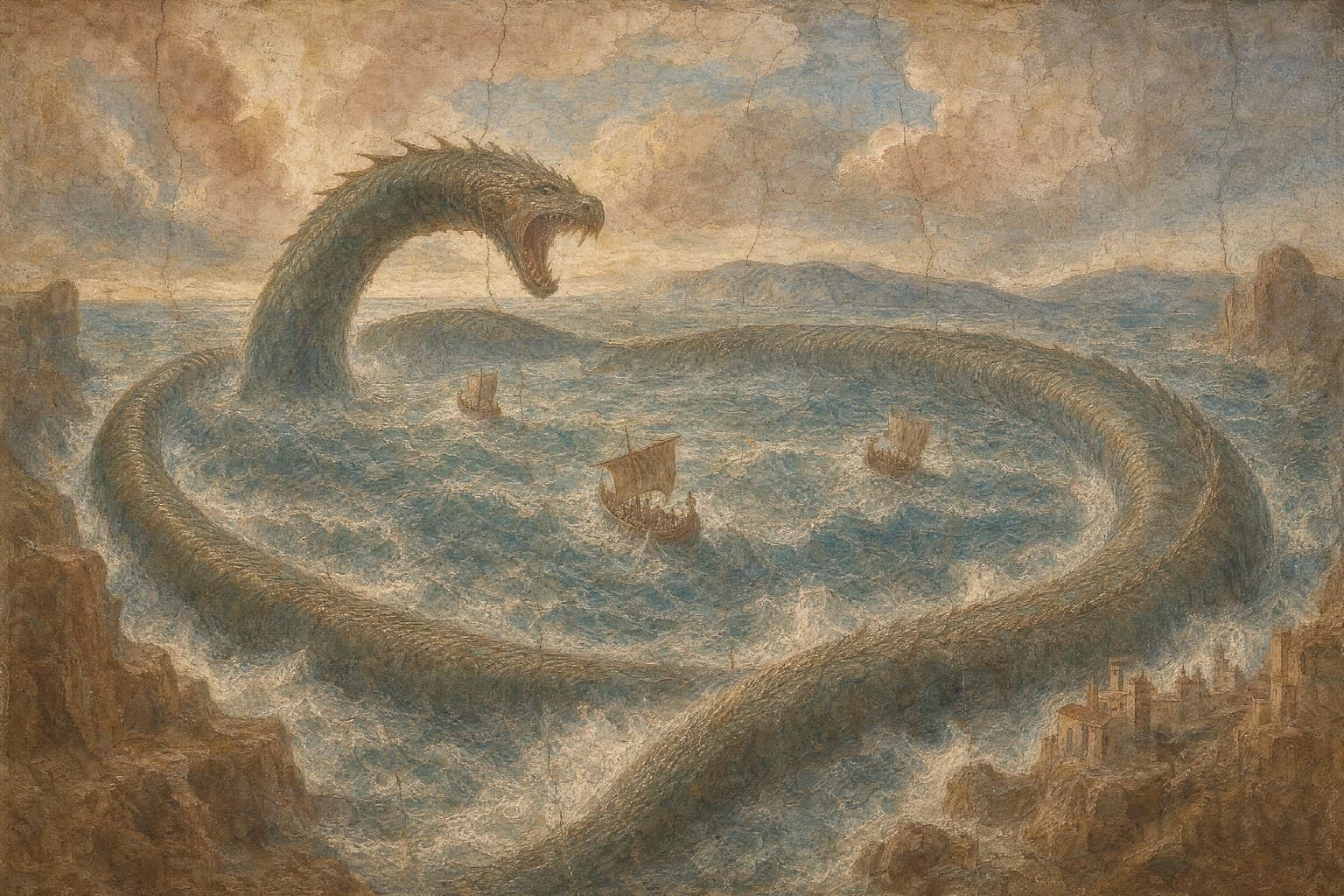 Jörmungandr — Renaissance Fresco — Cinematic