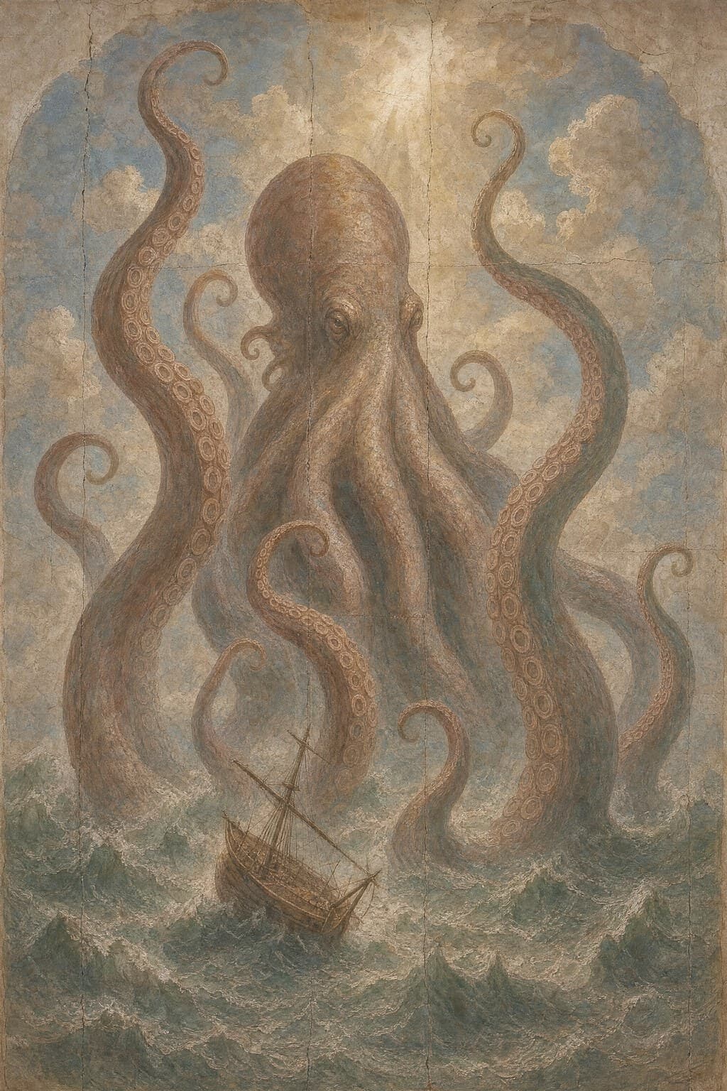 The Kraken — Renaissance Fresco — Portrait