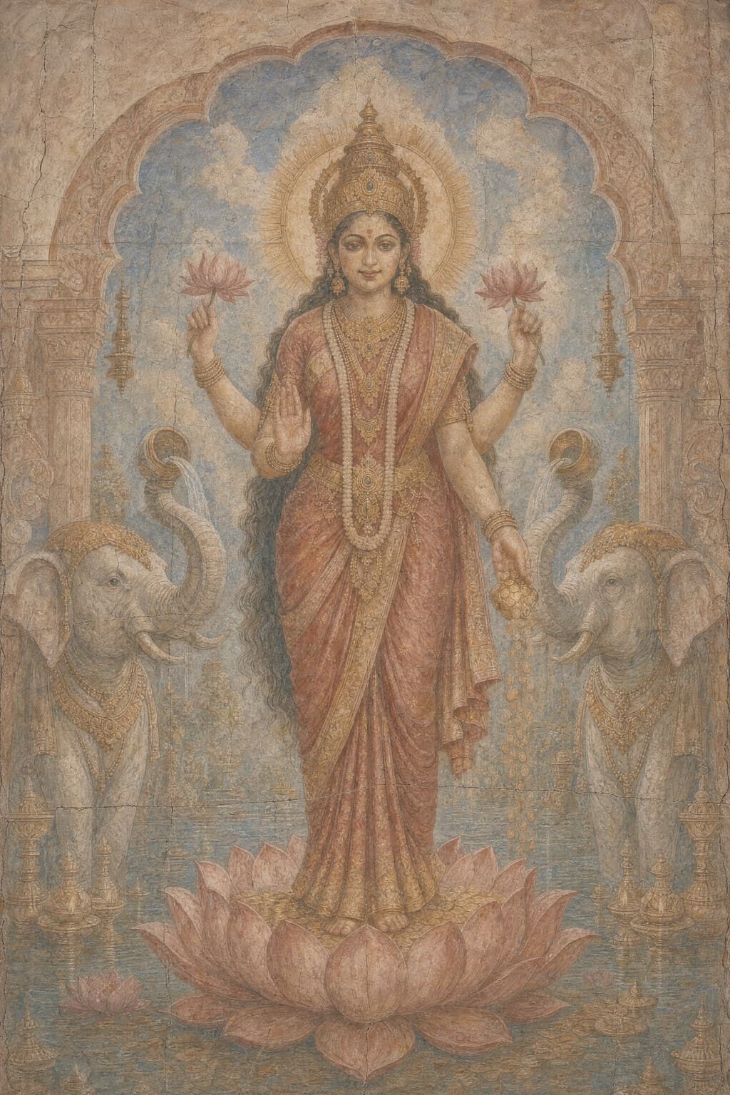 Lakshmi — Renaissance Fresco — Portrait