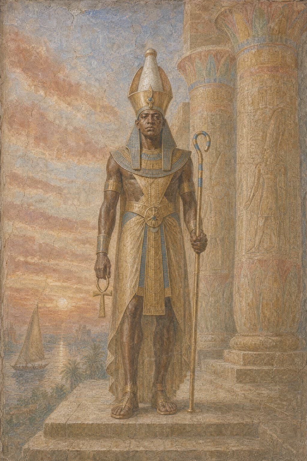 The Nile — Renaissance Fresco — Portrait