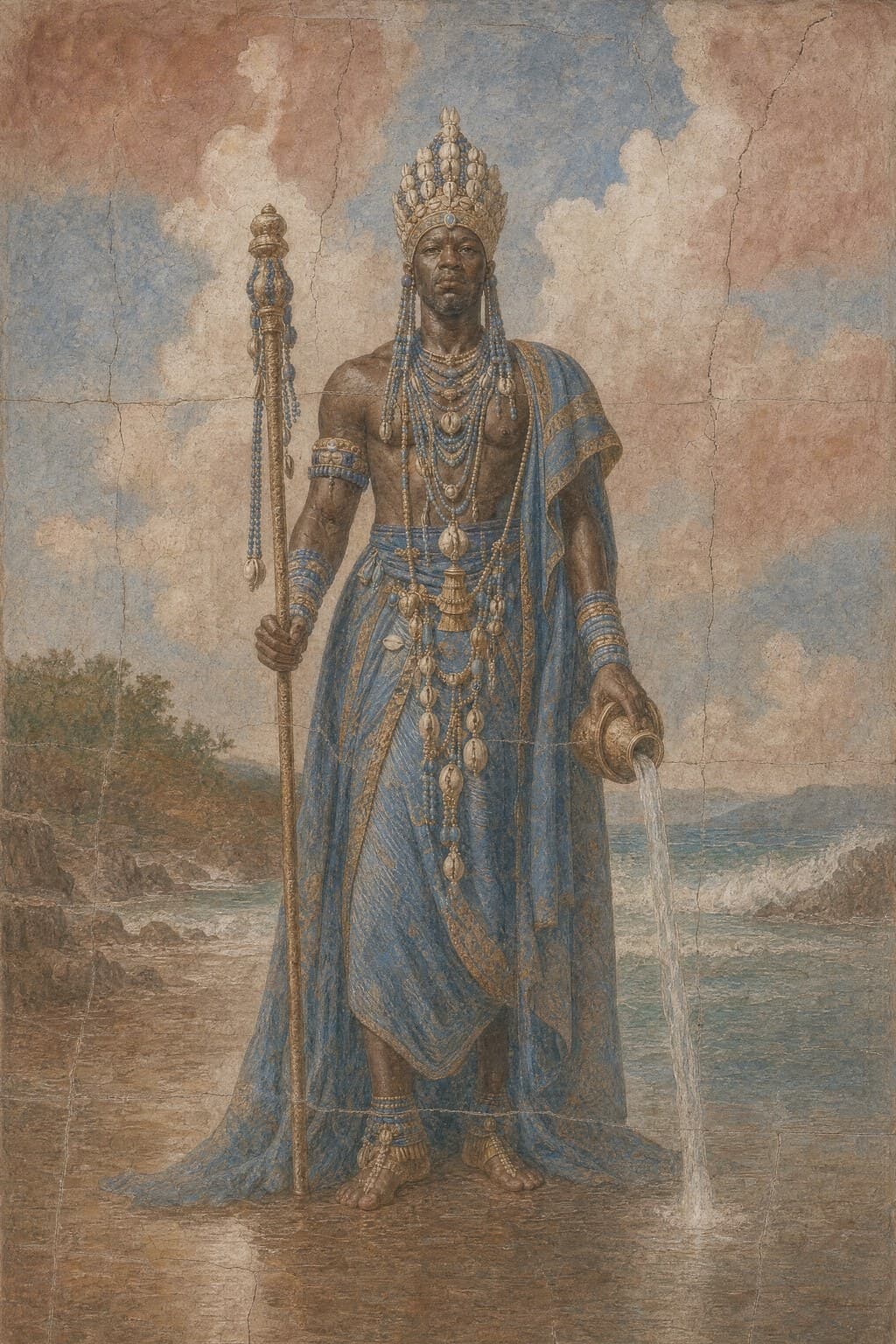 The River Crown — Renaissance Fresco — Portrait