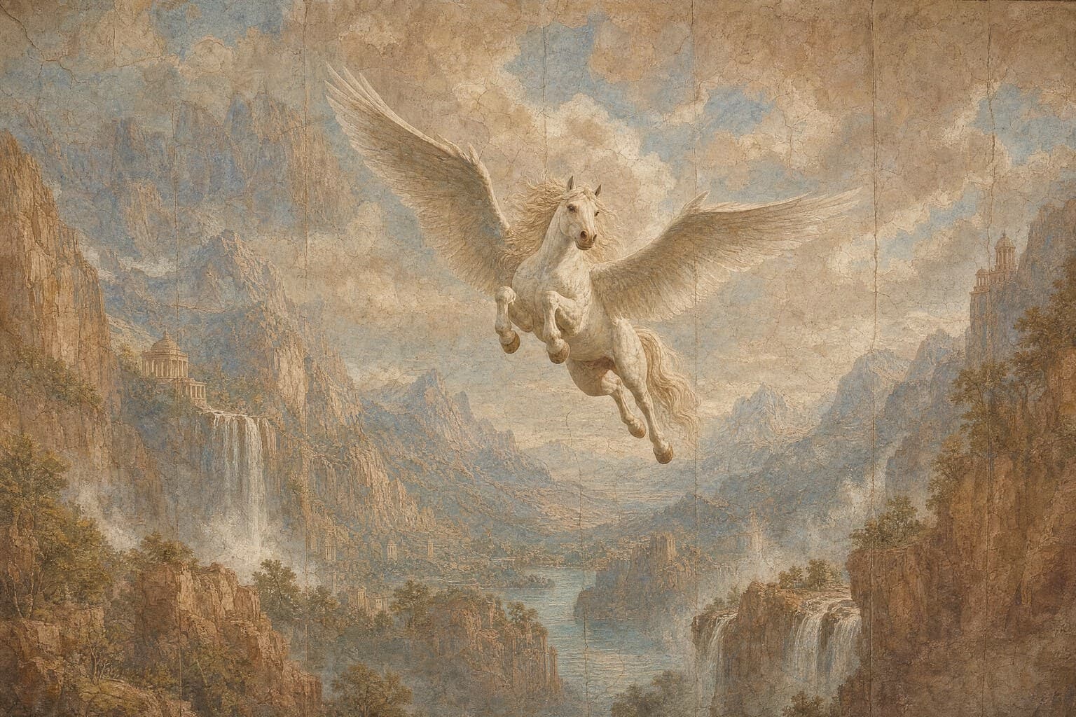 Pegasus — Renaissance Fresco — Cinematic