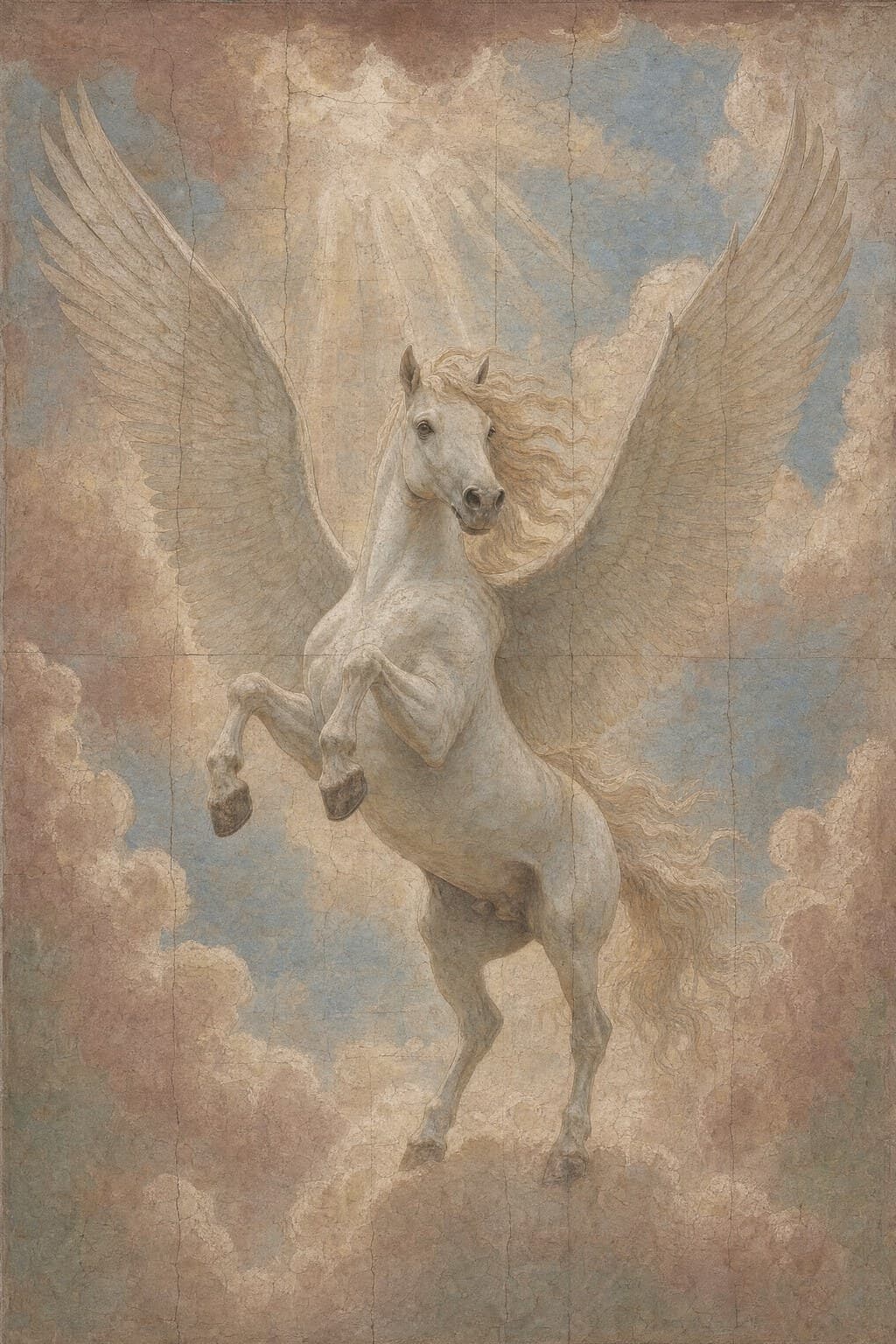 Pegasus — Renaissance Fresco — Portrait