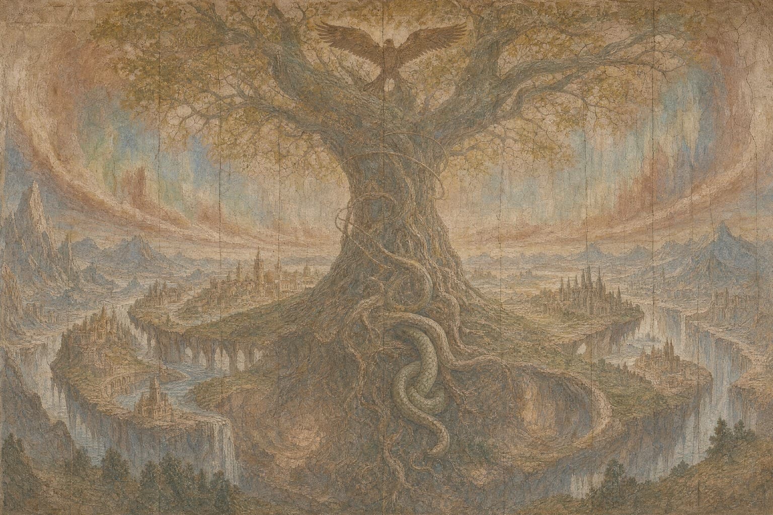 Yggdrasil — Renaissance Fresco — Cinematic