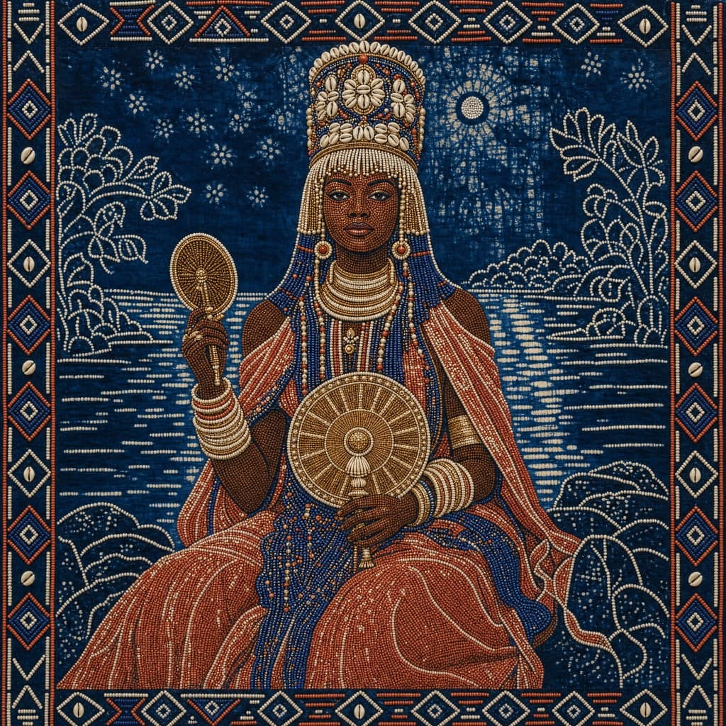 Oshun — Indigo & Beadwork — Square