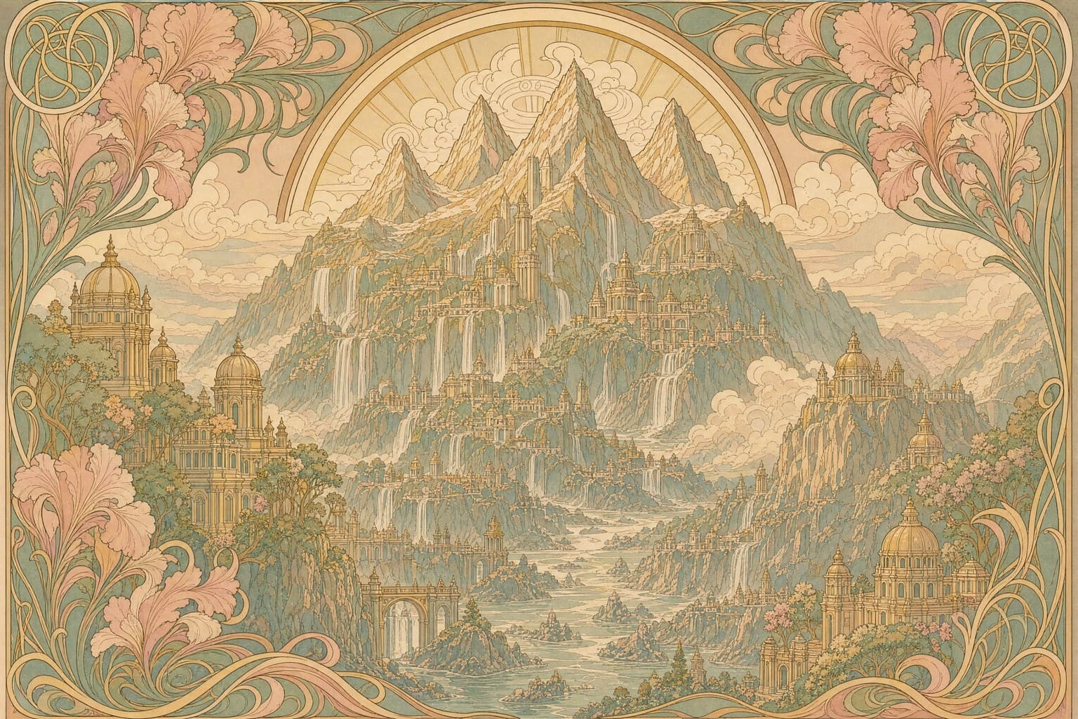Mount Meru — Art Nouveau — Cinematic