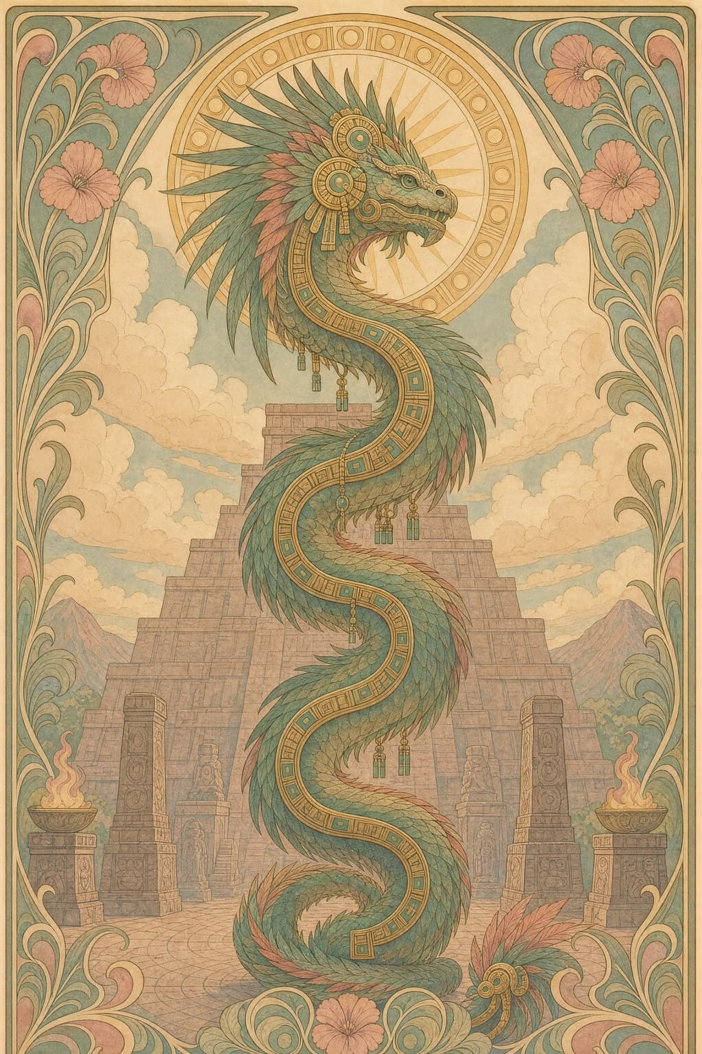 Quetzalcoatl — Art Nouveau — Portrait