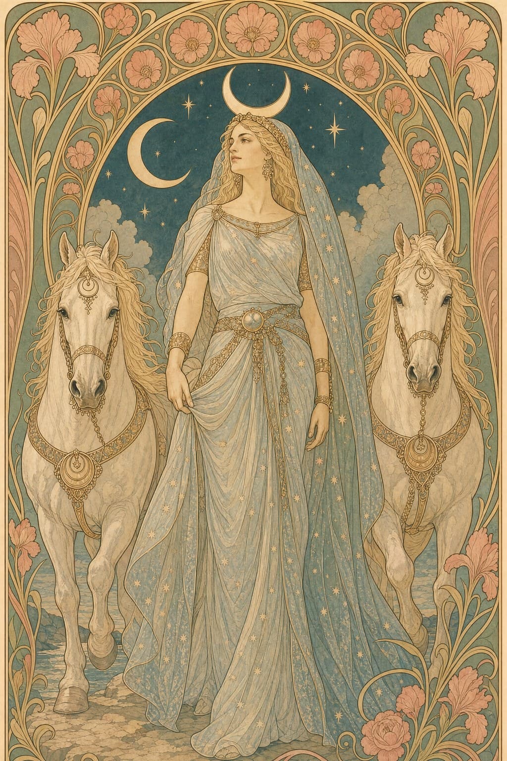 Selene — Art Nouveau — Portrait