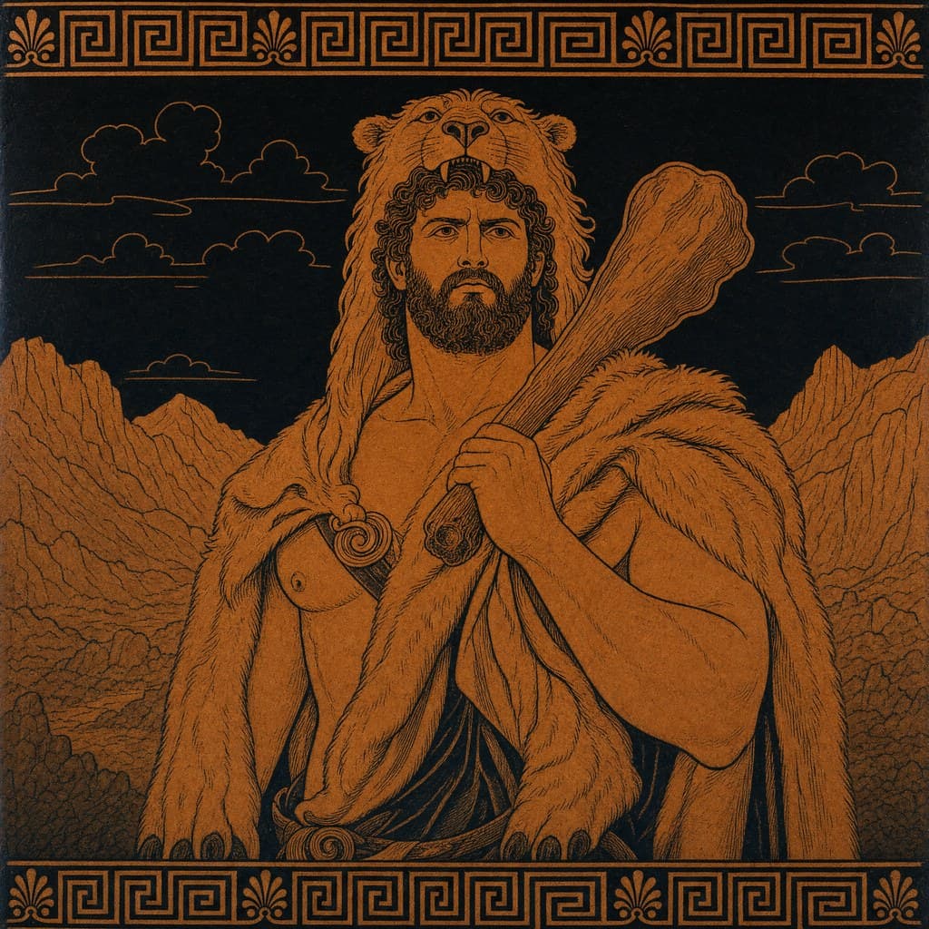 Heracles — Attic Red-Figure — Square
