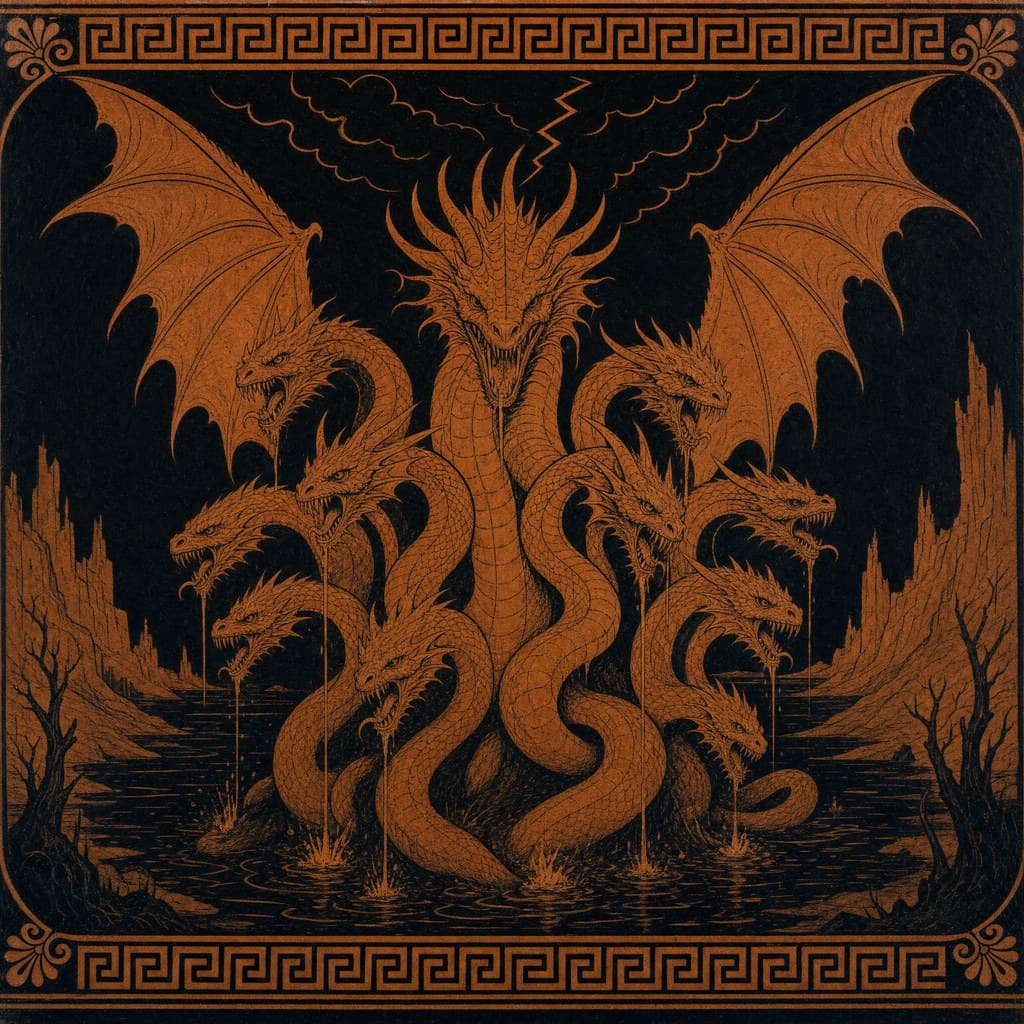 The Hydra — Attic Red-Figure — Square
