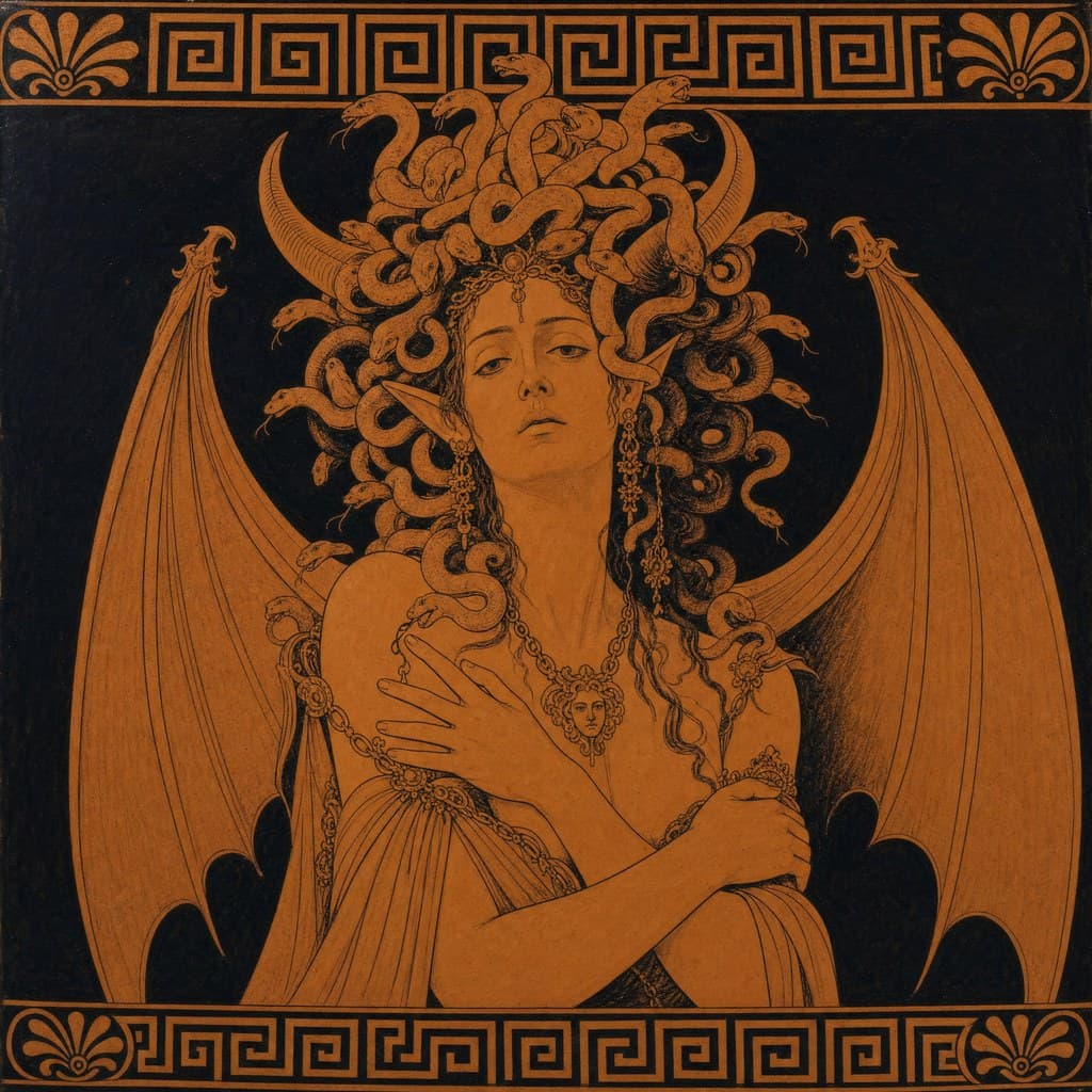 Medusa — Attic Red-Figure — Square