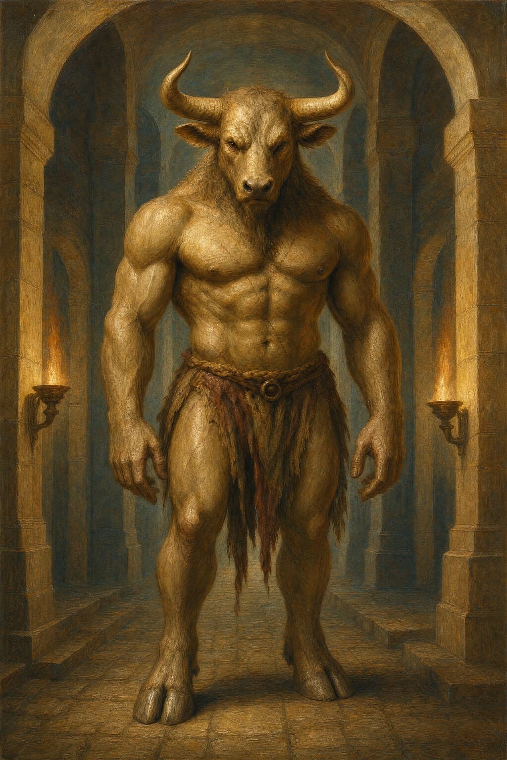 The Minotaur — Renaissance Oil — Portrait