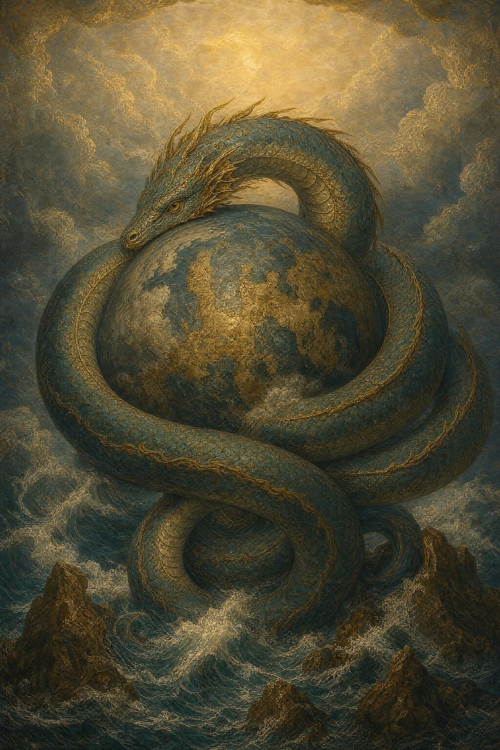 Jörmungandr — Renaissance Oil — Second Study — Portrait