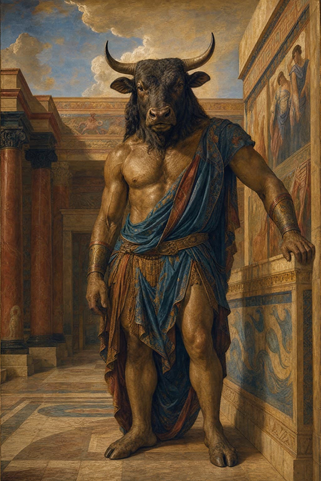 The Minotaur — Renaissance Oil — Second Study — Portrait