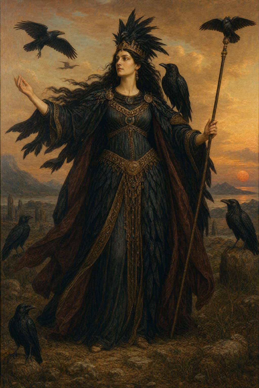 The Morrígan — Renaissance Oil — Second Study — Portrait