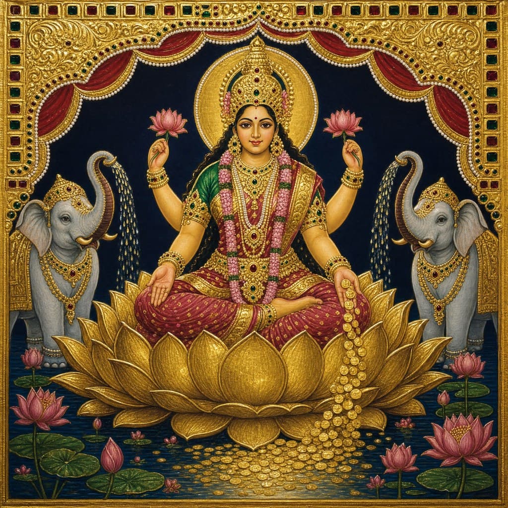 Lakshmi — Tanjore Gold — Square