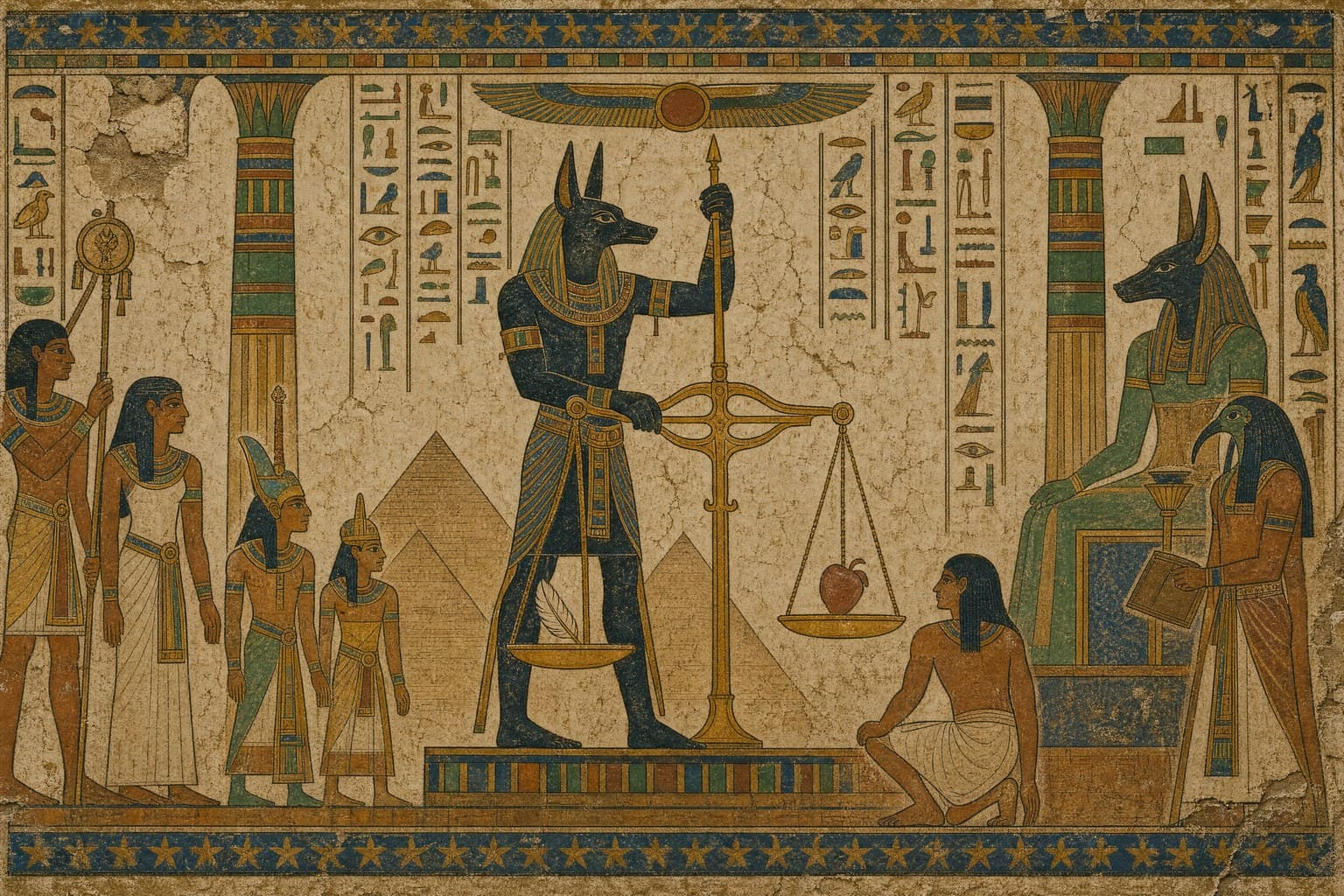 Anubis — Tomb-Wall Painting — Cinematic