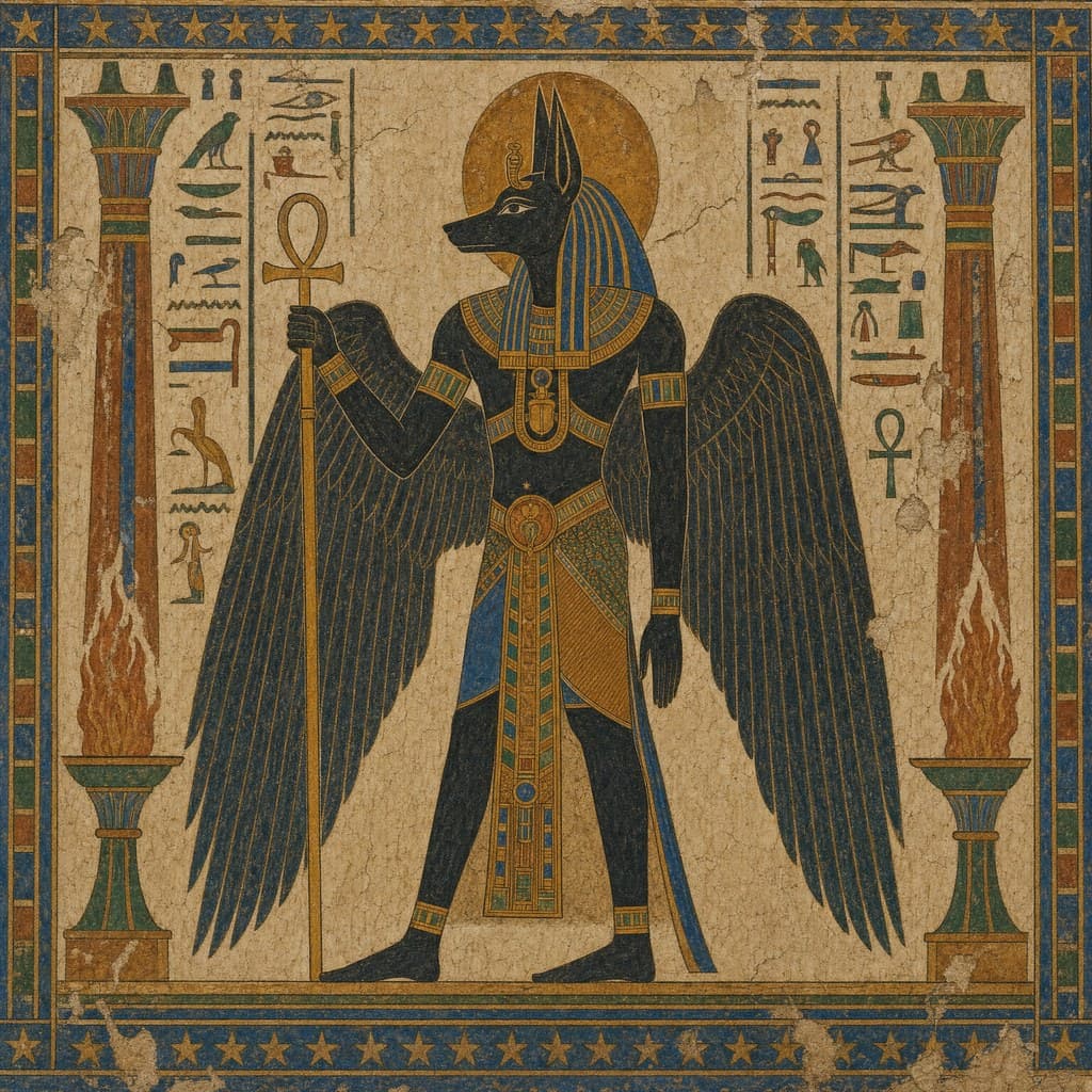 Anubis — Tomb-Wall Painting — Square