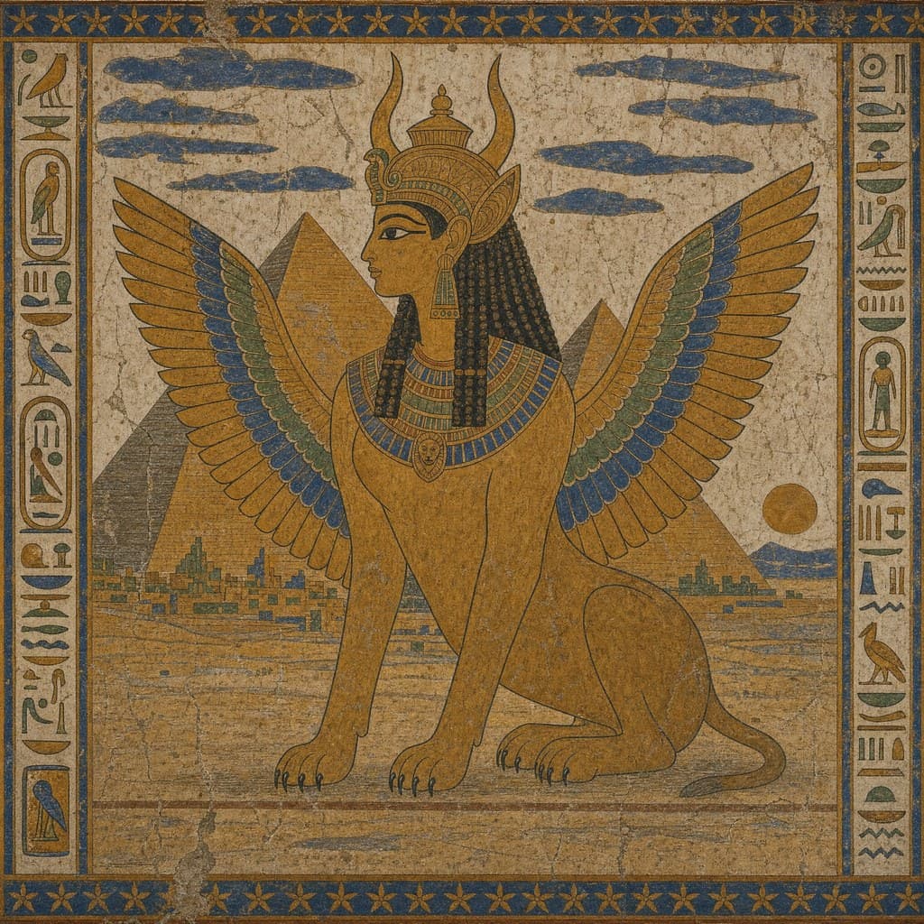 The Sphinx — Tomb-Wall Painting — Square