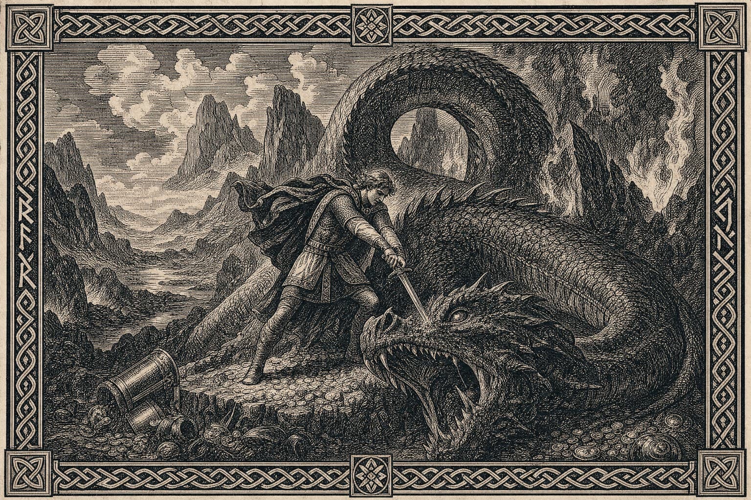 Sigurd — Saga Woodcut — Cinematic
