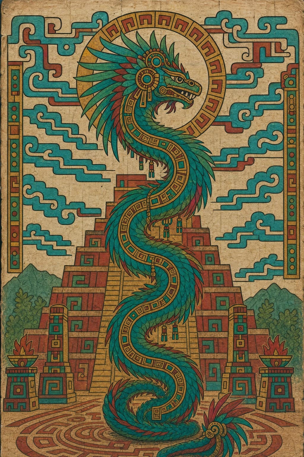 Quetzalcoatl — Codex Painting