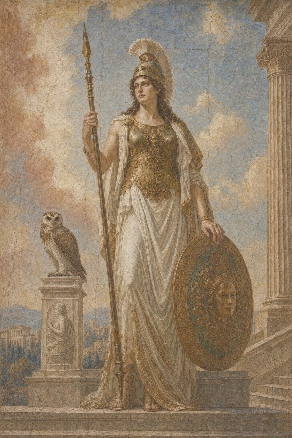 Athena — Renaissance Fresco