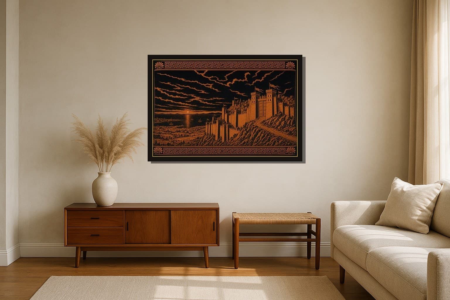 Troy hanging framed in a room